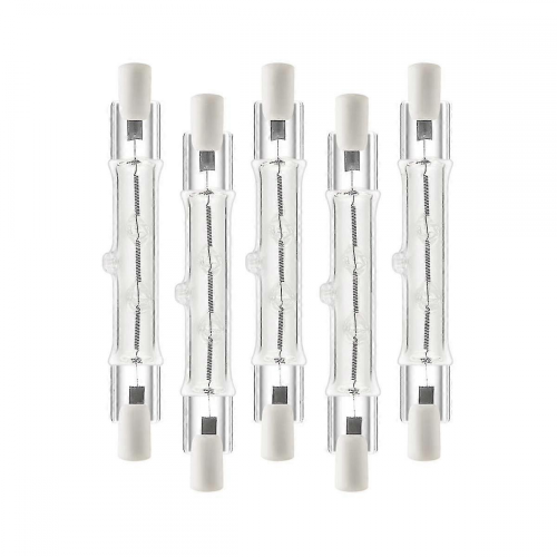 5 Pack R7s 118mm 300w 230v,r7s Halogen Linear Light Bulb, Dimmable Halogen Lamp compatible Construction Wo