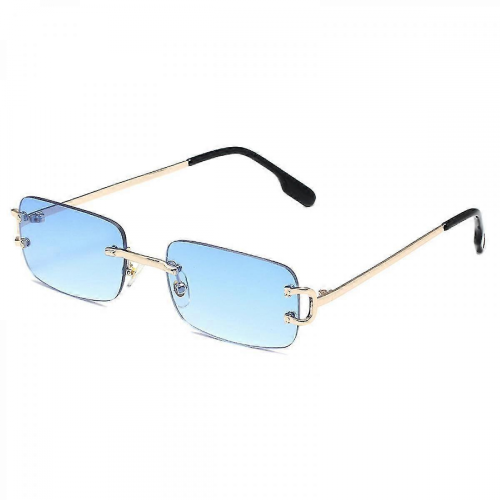 Γυαλιά ηλίου SHXX Vintage Rimless ορθογώνια με φιμέ φακούς, χρυσό μεταλλικό σκελετό, συμ