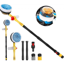 Automatic rotating telescopic car wash brush, long-handled car wash brush, car wash mop, automatic foam car wash set