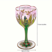 Austrian medieval champagne glasses, crystal wine glasses, pink hand-painted ice cream bowls, and vintage floral stemmed glasses.