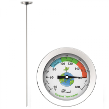 Compost Thermometer - Stainless Steel Dial Thermometer for Home and Garden Composting - 54mm Diameter