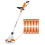 Conjunto de 100 lâminas de corte em ABS compatíveis com STIHL Polycut 2-2 para cortadores de grama. 3