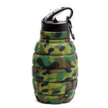 Garrafa de água dobrável, garrafa de água de silicone dobrável, à prova de vazamentos, garrafa fitness de 580 ml, ideal para academia, campi