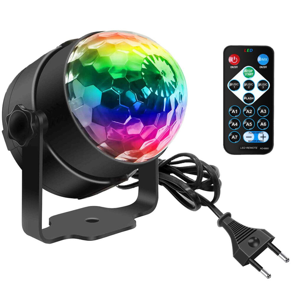 Ï¼Black)Disco Ball, Sebruanc Disco Lights Led Music Controlled Dj Party Light 360Æ³ Rotating Ball Lights 3W Rgb Stage Lights With Remote Con 9055112659111
