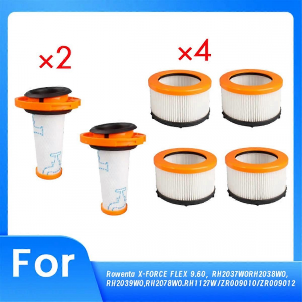 Six Filters Compatible With Rowenta X And The Ce Flex 9.60 Cordless Vacuum Cleaner. 5996097936481