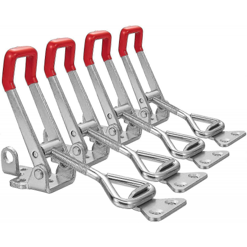 (4pack)Heavy Duty Adjustable Toggle Latch Clamp With Lock Hole 660lbs Holding Capacity Large Pull Action Latch