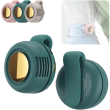 (Green）Portable Silent Mini Bladeless Fan Clip On, Mini Fan With Clip, 2025 New Adjustable 3-Speed Suspended Waist Fans, compatible with Out
