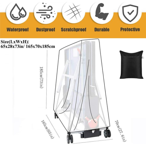 Waterproof ping pong table cover 165x70x185cm Black 1