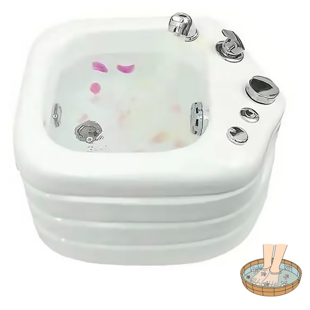 Heated Acrylic Foot Spa Pedicure Bowl with Bubble Jet Massage and Adjustable Water Temperature