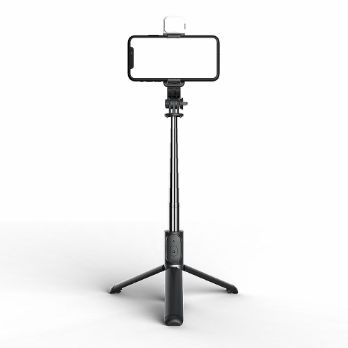 Q02s 1045mm Rod LED Light Bluetooth Tripod Selfie Stick - Black 2