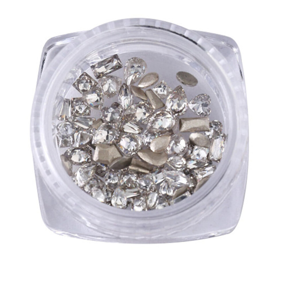 White Nail Rhinestones 3D Flat Back Zircon Horse Eye Crystal Gems Champagne And Nail Art Decorations