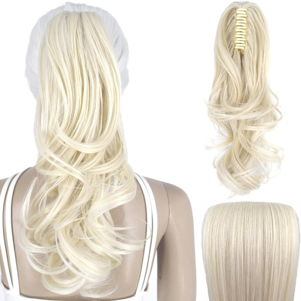 Unisex Synthetic Hair Bun 14 Inch Messy Wavy Ponytail Clip Hair Extensions For Instant Elegant Hairstyles