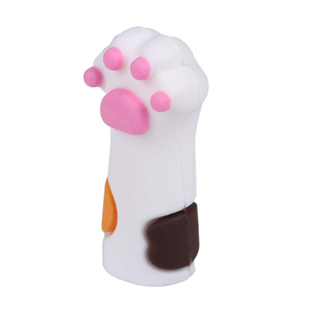 White Nail Nipper Protective Cover With Cute Cat Paw Design For Cuticle Scissors, Silicone Sleeve