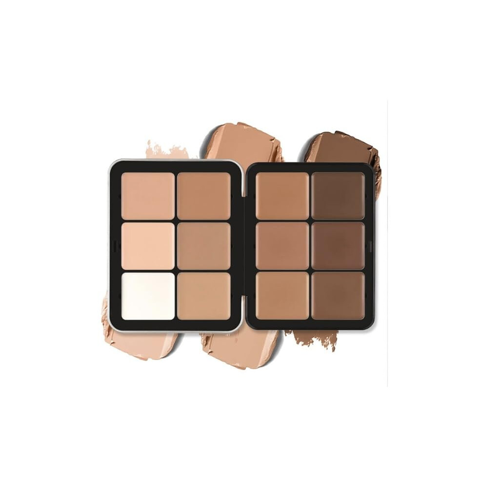 Dark/Brown Concealer And Blush Palette For Flawless Coverage And Longlasting Wear