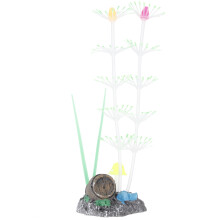 Efect strălucitor Coral Ornament Silicon Moale Acvariu Decorațiuni Pentru Acvariu De Pește Lume Subacvatică Design Realist Bază Stabilă Pentru