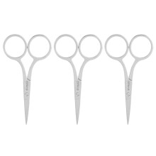 Ciseaux de toilettage en acier inoxydable pour la taille des poils du visage, ciseaux de toilettage professionnels à lame micro-dentelée et