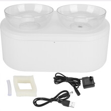 Smart Water Fountain For Cats, Low Water Level Indicator And Automatic Shut Off, 2 In 1 Gravity Water Bowl With Detachable Dish, Battery Powered