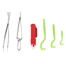 Kit de remoção de carrapatos com pinças de aço inoxidável, material durável, função eficaz, estojo de armazenamento portátil, remoção