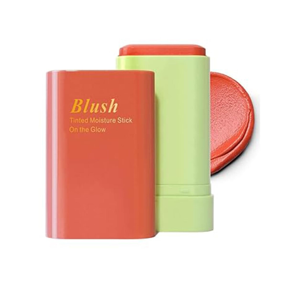 Cream/Orange Blush Stick Waterproof Multi Use Makeup For Cheeks Lips Eyes Buildable Pigment M