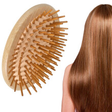 Wooden Hair Brush and Comb Set, Gentle Scalp Massage, Frizz Reduction, for Men and Women