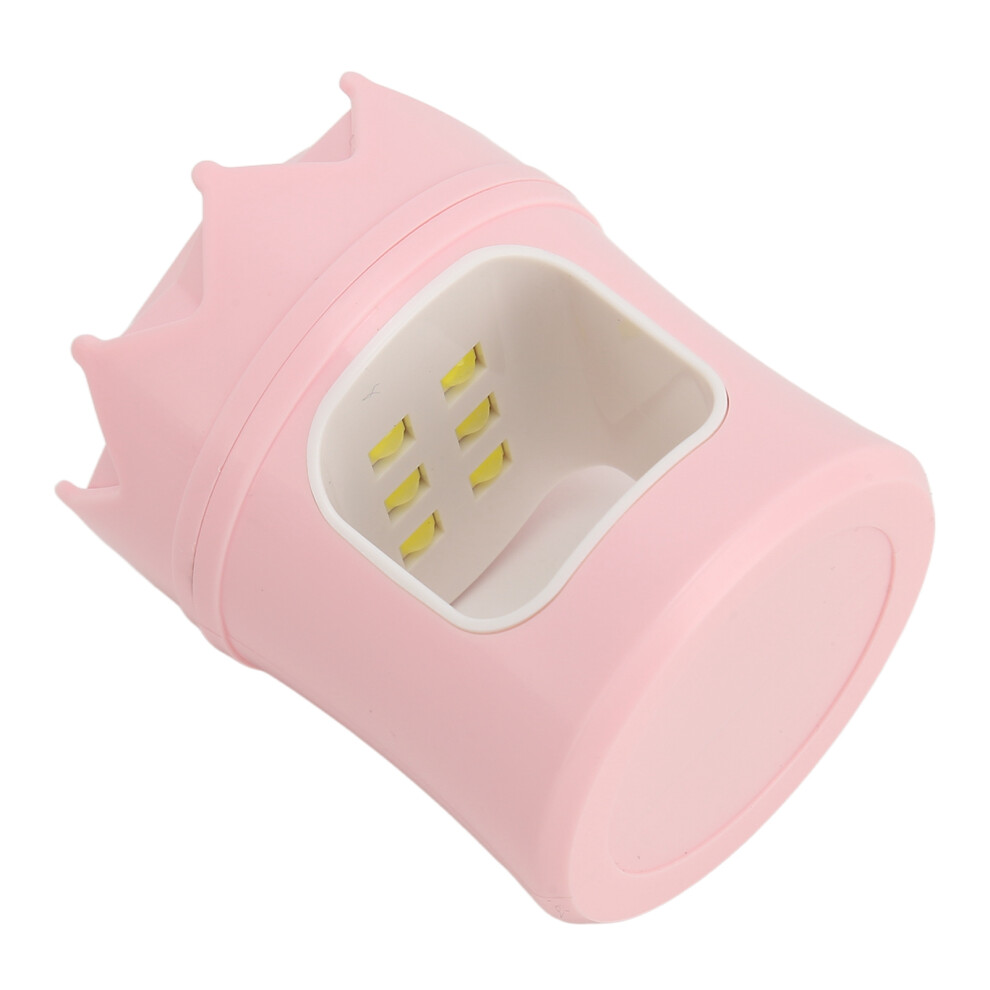 Light/Pink Mini Nail Gel Curing Lamp 6Pcs Chips Portable Abs Dryer