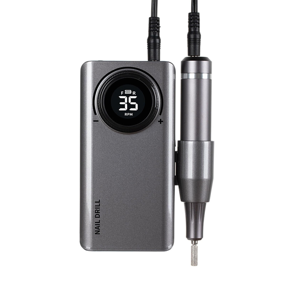 Electric Nail Drill 35000 RPM Rechargeable Nail File with LCD Display for Manicure and Pedicure