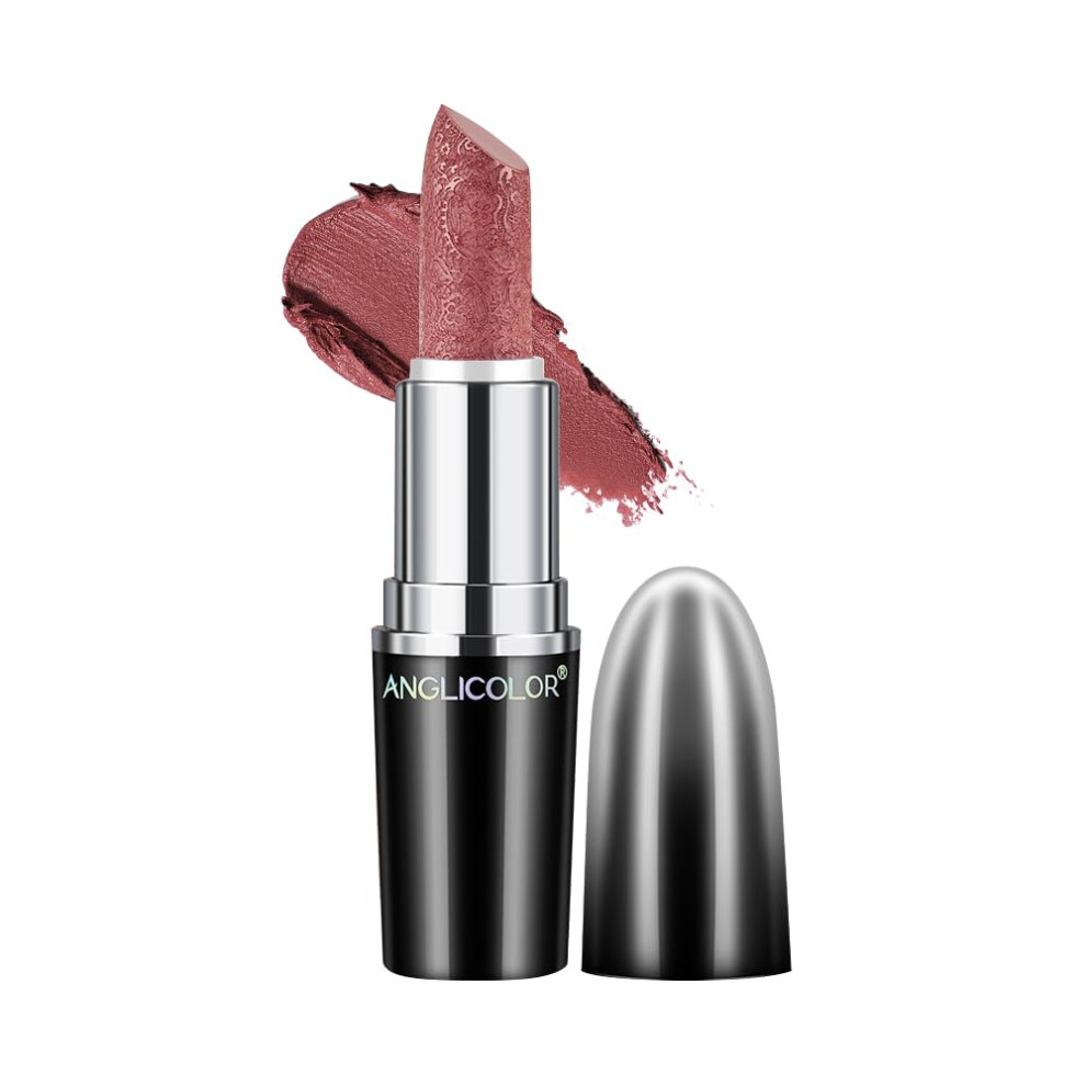 Metallic Lipstick Long Lasting Waterproof Glitter Hydrating Vegan Formula #07 Pure Envy