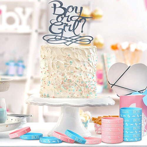 Διακοσμήσεις για Baby Shower, Βραχιόλια με Ζωηρά Σχέδια για Αποκάλυψη Φύλου, Κορίτσι ή 2