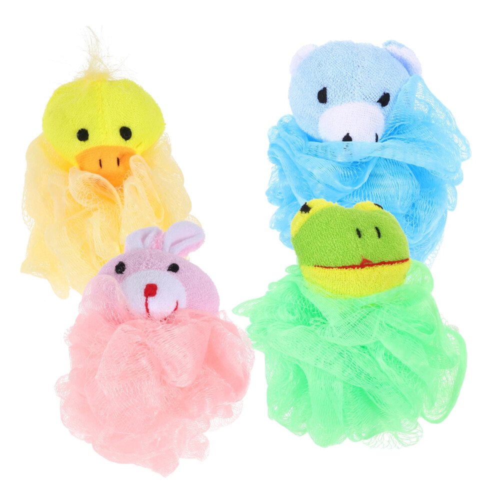 Kids Animal Bath Sponge Set with Cute Duck Frog Rabbit Design for Gentle Exfoliation and Cleansing