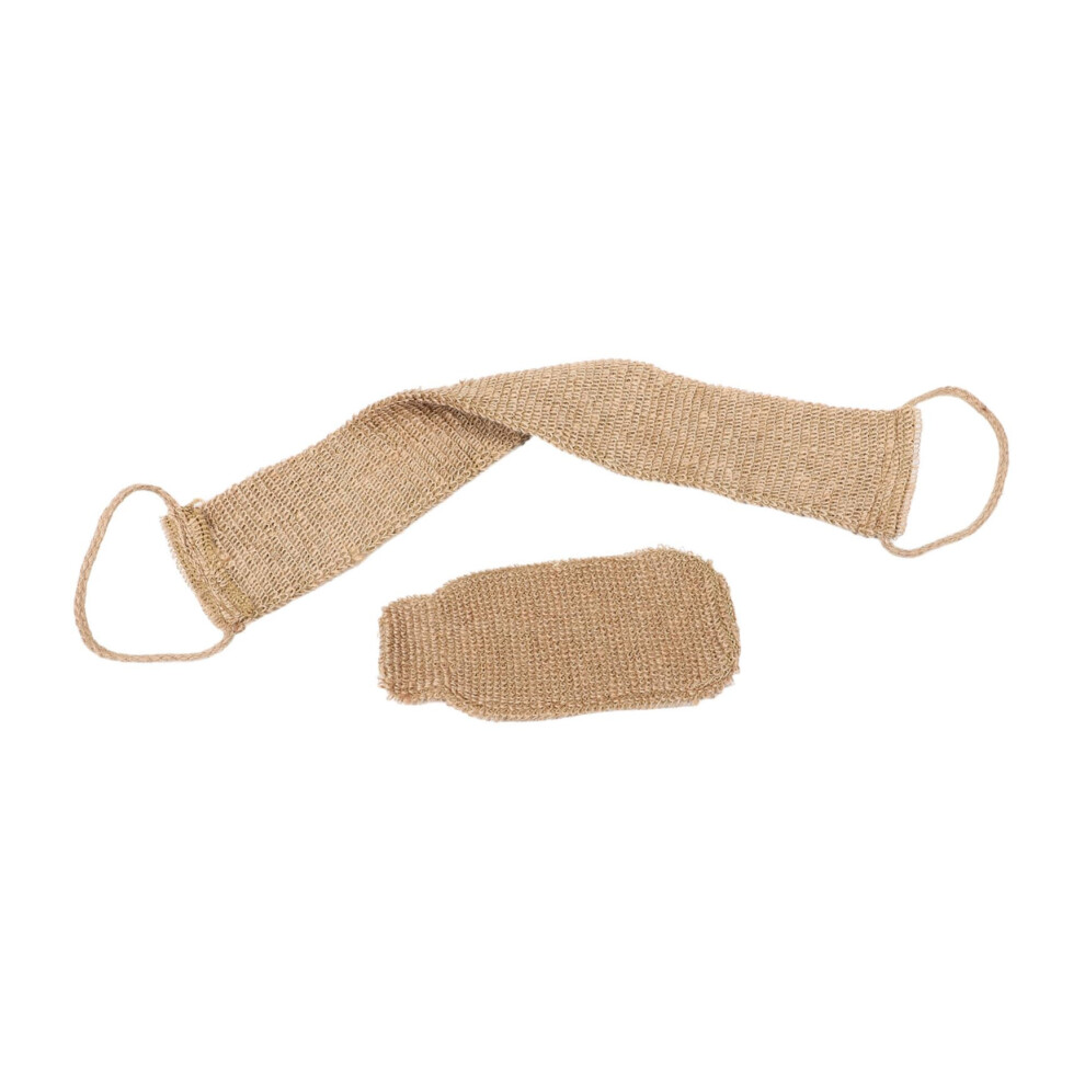 Exfoliating Back Scrubber and Sisal Bath Glove Set with DualSided Design for Men and Women