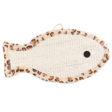 Tapis à griffer pour chat avec cordelette de suspension, en sisal naturel, en forme de poisson, sûr et non toxique, pour chats d'intérieur.