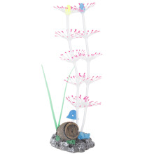 Ornement corail à effet lumineux, décorations d'aquarium en silicone souple pour aquarium, monde sous-marin réaliste, base stable pour eau salée