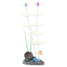 Ornement corail à effet lumineux, décorations d'aquarium en silicone souple pour aquarium, monde sous-marin réaliste, base stable pour eau salée