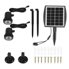 Lampe solaire d'extérieur à angle réglable, étanche IP65, double projecteur solaire avec fonction marche/arrêt automatique, éclairage