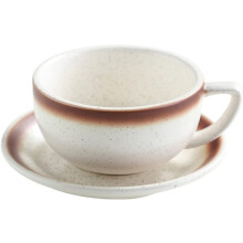 Ceramic Coffee Mug and Tea Cup Set 320ml with Saucer, Japanese Style, Heat Retention, Dishwasher Safe