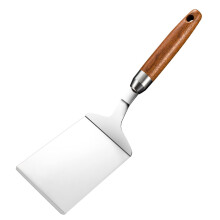 Stainless Steel Pizza Server with Wooden Handle, Non Slip Cake Pie Dessert Cutter Shovel