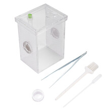 Terrario trasparente per ragni saltatori, scatola di alimentazione in acrilico con visuale completa a 360 gradi per insetti, rettili, scorpioni,