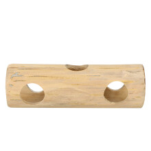 Tunnel en bois naturel pour petits animaux, cachette creuse dans un tronc d'arbre, cachette durable avec accès latéral, jouet à mâcher en bambou