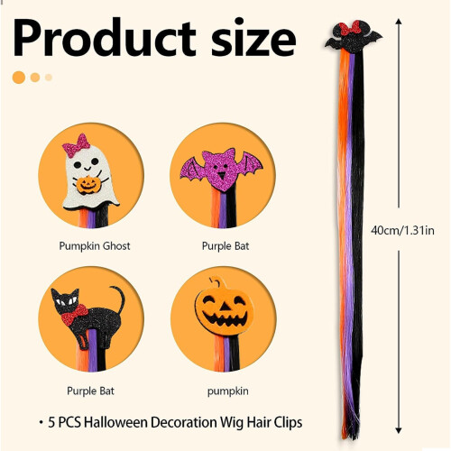 Κλασικά κλιπ μαλλιών για το Halloween, εύχρηστα για κοριτσίστικα είδη ντυσίματος, 1