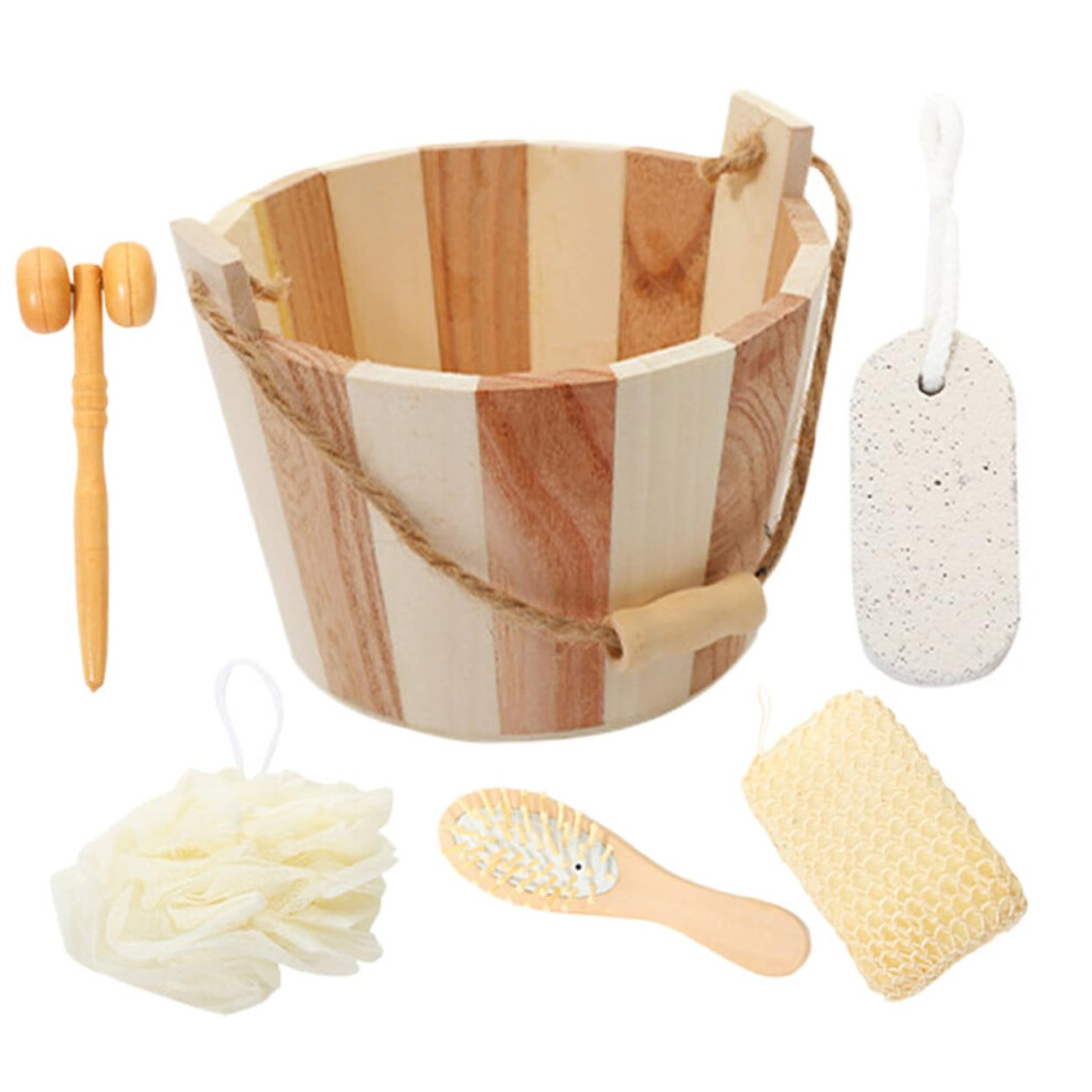 Bath Body Scrubber Kit with Exfoliating Body Brush Foot File and Face Massager for Deep Cleansing