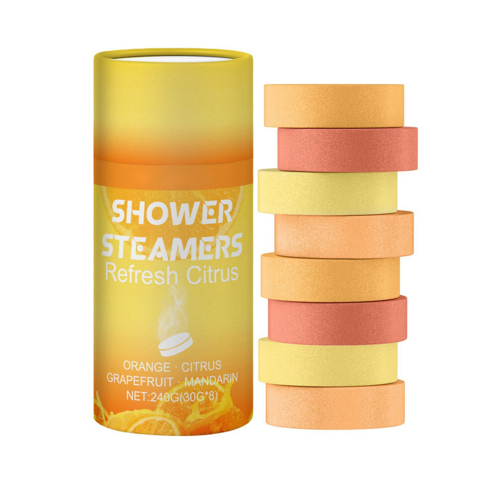 Shower Steamers with Invigorating Citrus Aroma, Aromatherapy Shower Tablets for Men and Women, 8 Pack