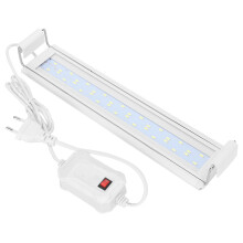 Lampe LED à spectre complet pour aquarium, ultra-lumineuse, avec minuterie, LED RGB, supports extensibles et réglables, pour eau douce.