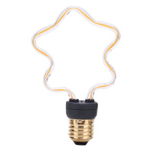 Creative Touch Star Shaped Tungsten Filament Light Bulb Vintage Style Warm White Glow Long Lasting Energy Saving E27 Base Outdoor Decor
