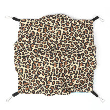 Hangmat voor huisdierenkooien, geschikt voor kleine dieren, omkeerbare hangmat met luipaardprint, dubbellaags canvas, zacht pluche materiaal,