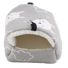 Hangmatbed voor kleine huisdieren, kooiaccessoire voor kleine dieren met 2 clips, zachte fleece huisdierhangmat met veerkrachtige spons met hoge