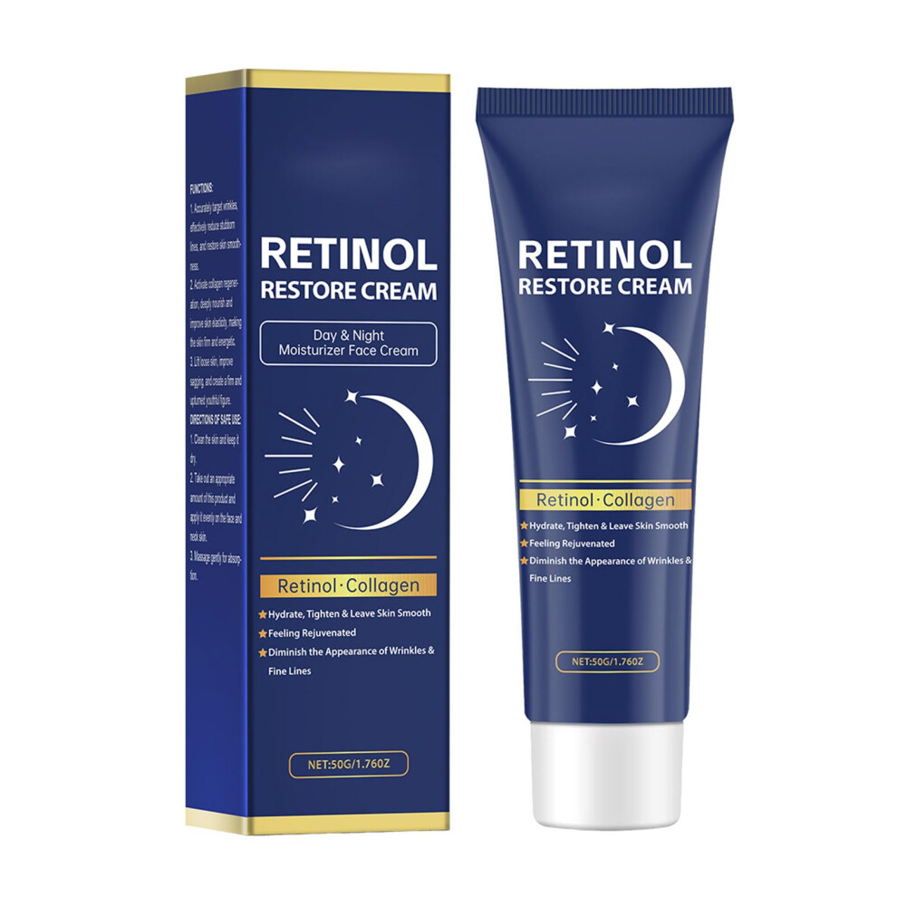 Cream Retinol Face With Hyaluronic Acid And Collagen, Antiaging Moisturizer For Fine Lines 1.76Oz