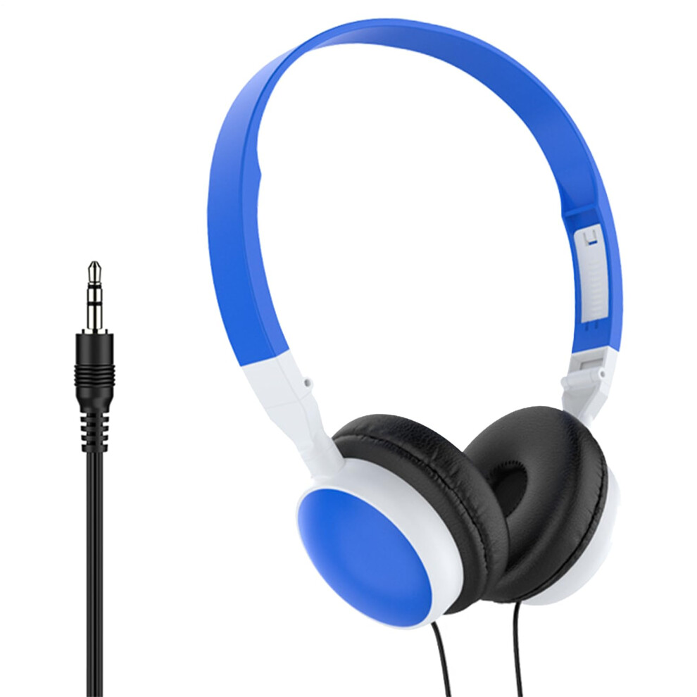 Light/Blue Overear Noise Cancelling Headphones With Microphone For Pc And Mobile Use,