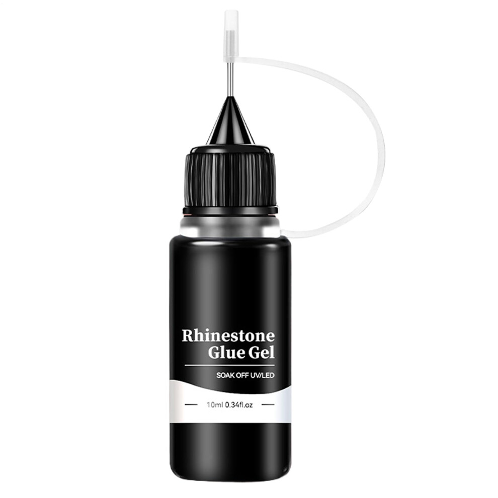 Nail Rhinestone Glue 10ml Strong Hold Gem Glue for Nail Art with Precise Needle Applicator