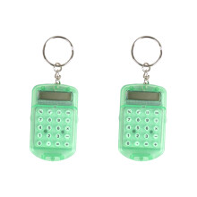 Pocket Calculator Keychain with Lid Keyring Holder-Green