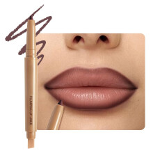 Matte Lip Liner Waterproof Dual Ended Retractable Pencil with Smudger for Precise Contour 08# 1PCS